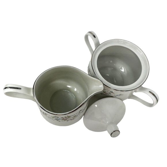 Carlion Fine China Creamer And Sugar Bowl with Lid Set Corsage #481 Japan Floral - Picture 7 of 14